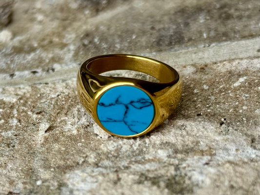 Turquoise Stone Gold Ring