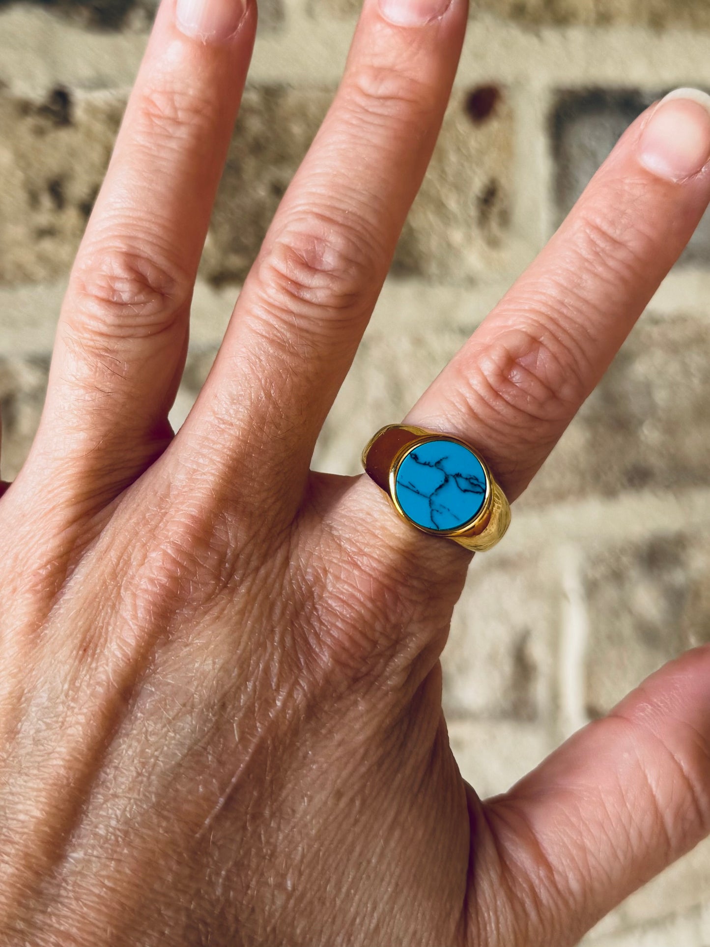 Turquoise Stone Gold Ring