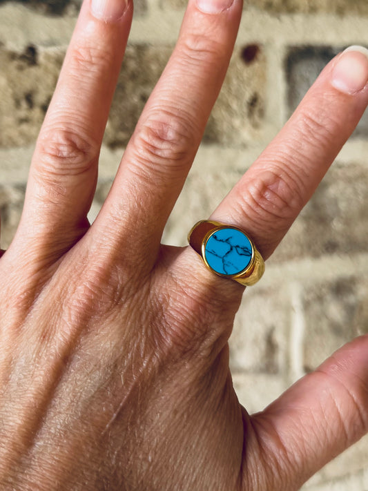 Turquoise Stone Gold Ring