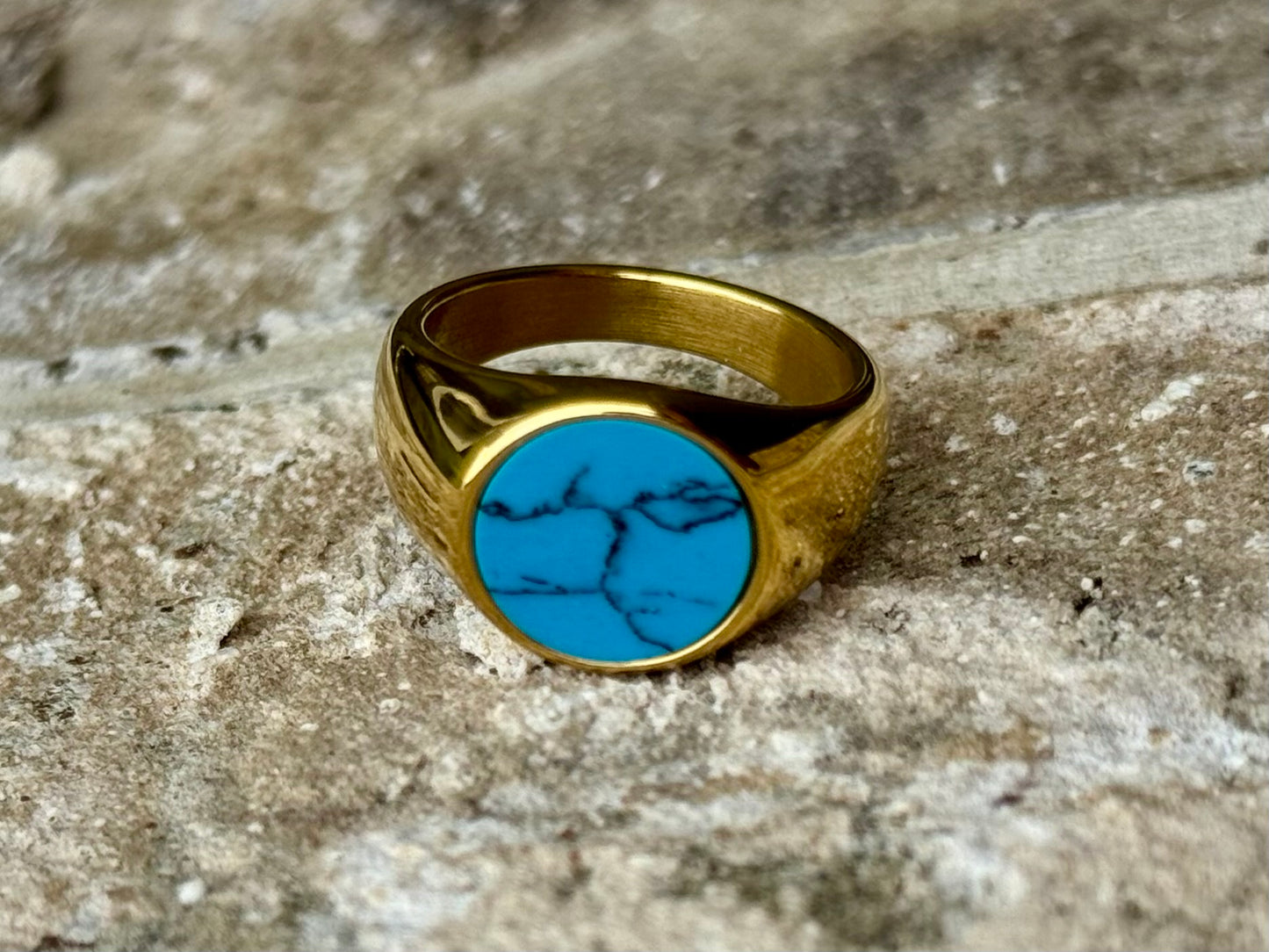 Turquoise Stone Gold Ring