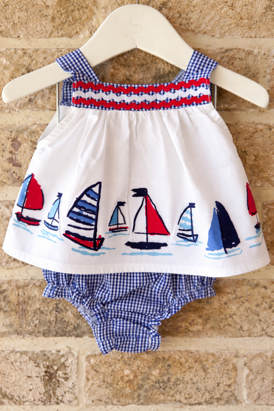 Mud Pie Sailboat Pinafore Set