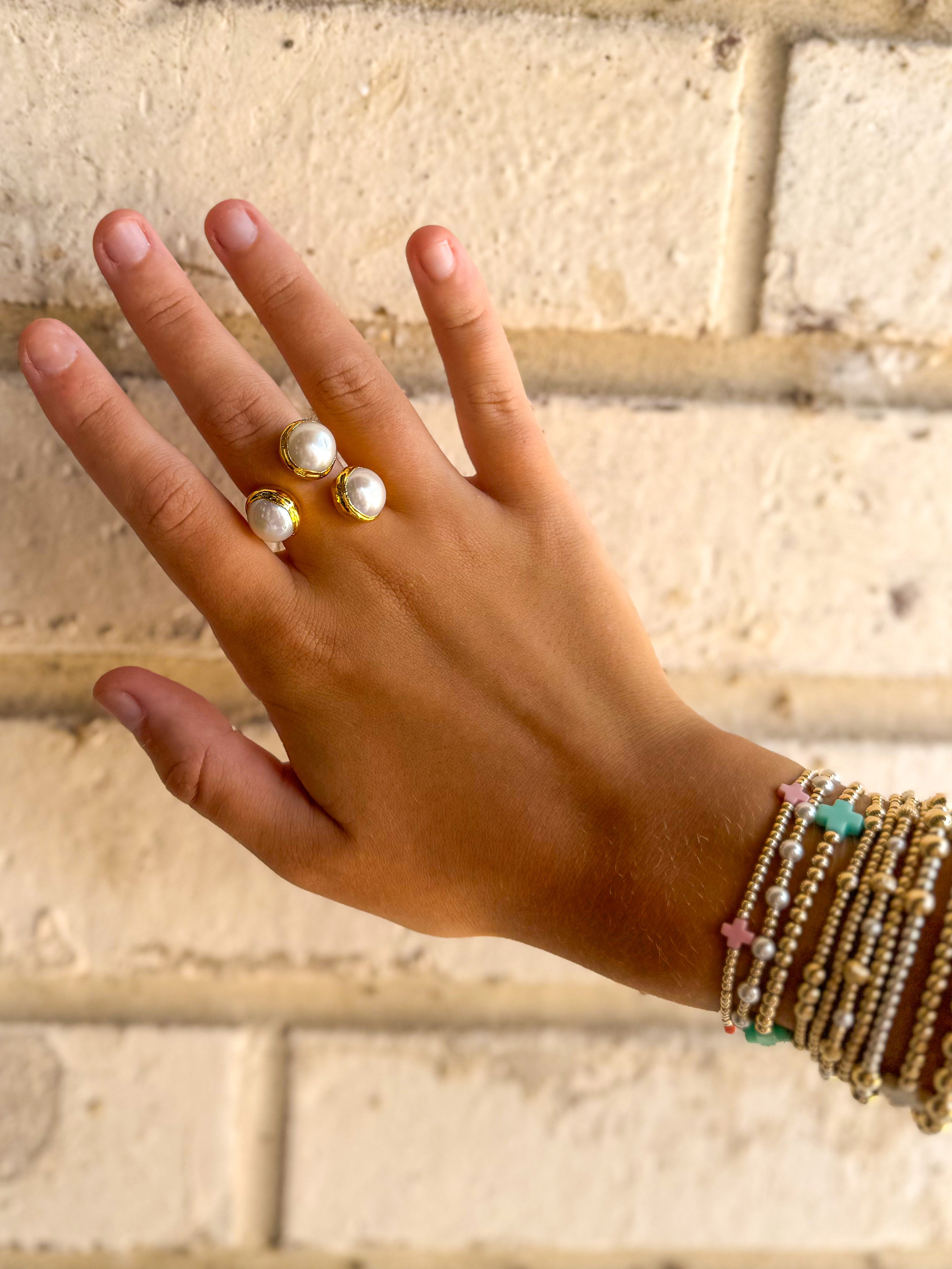 Triple Pearl Ring