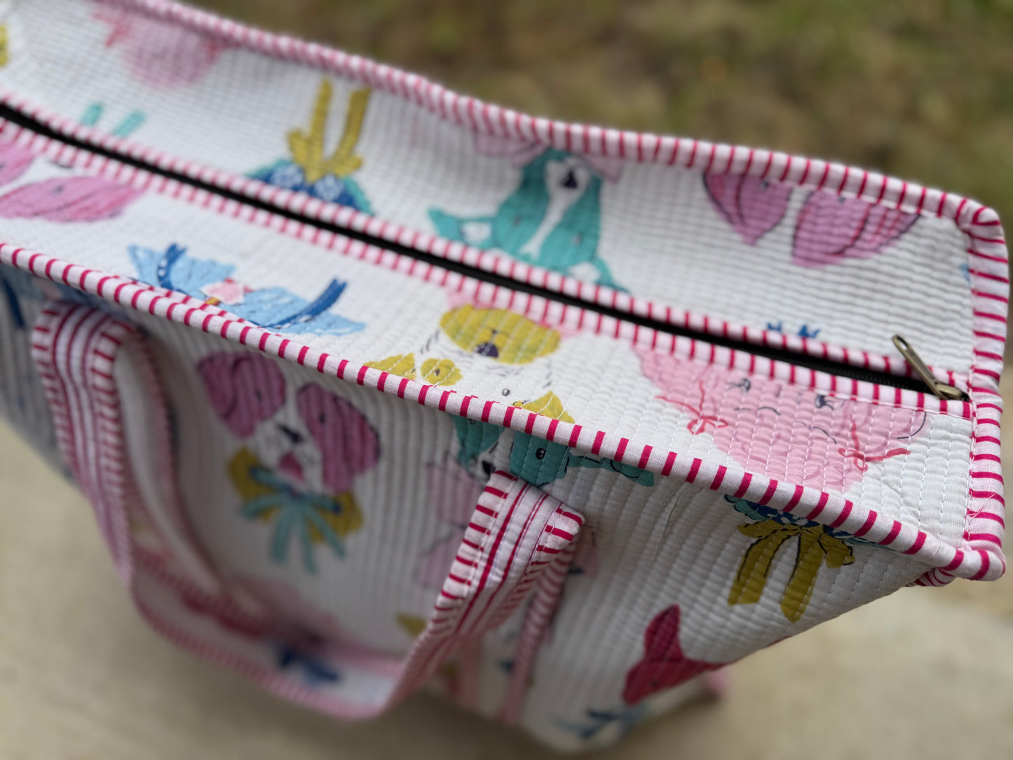 Pups in Bows Tote Bag