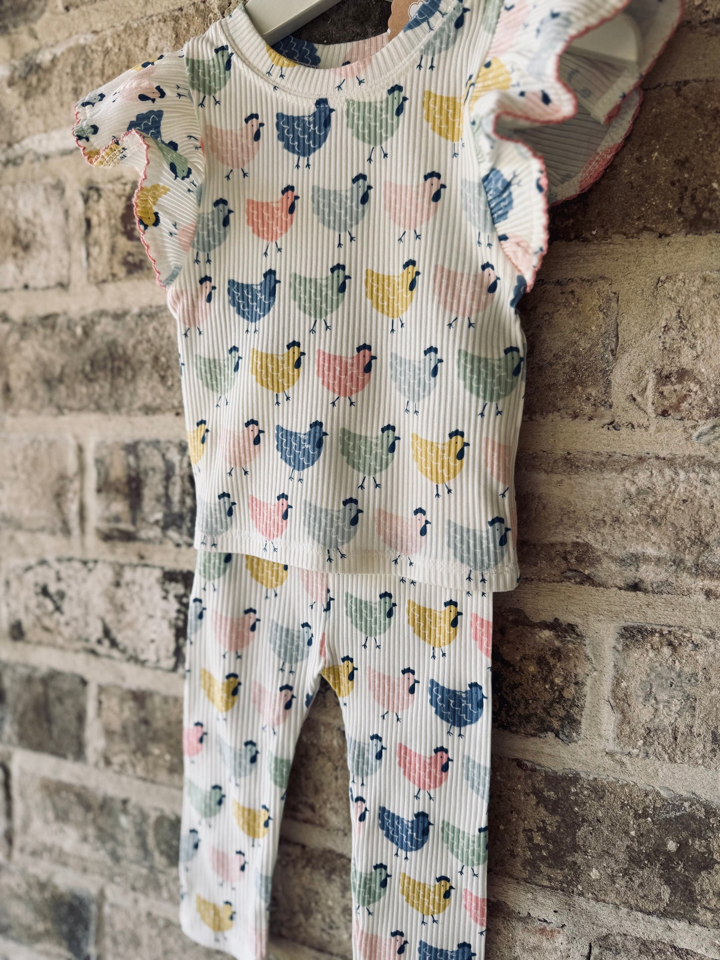 Mud Pie Chicken Print Set