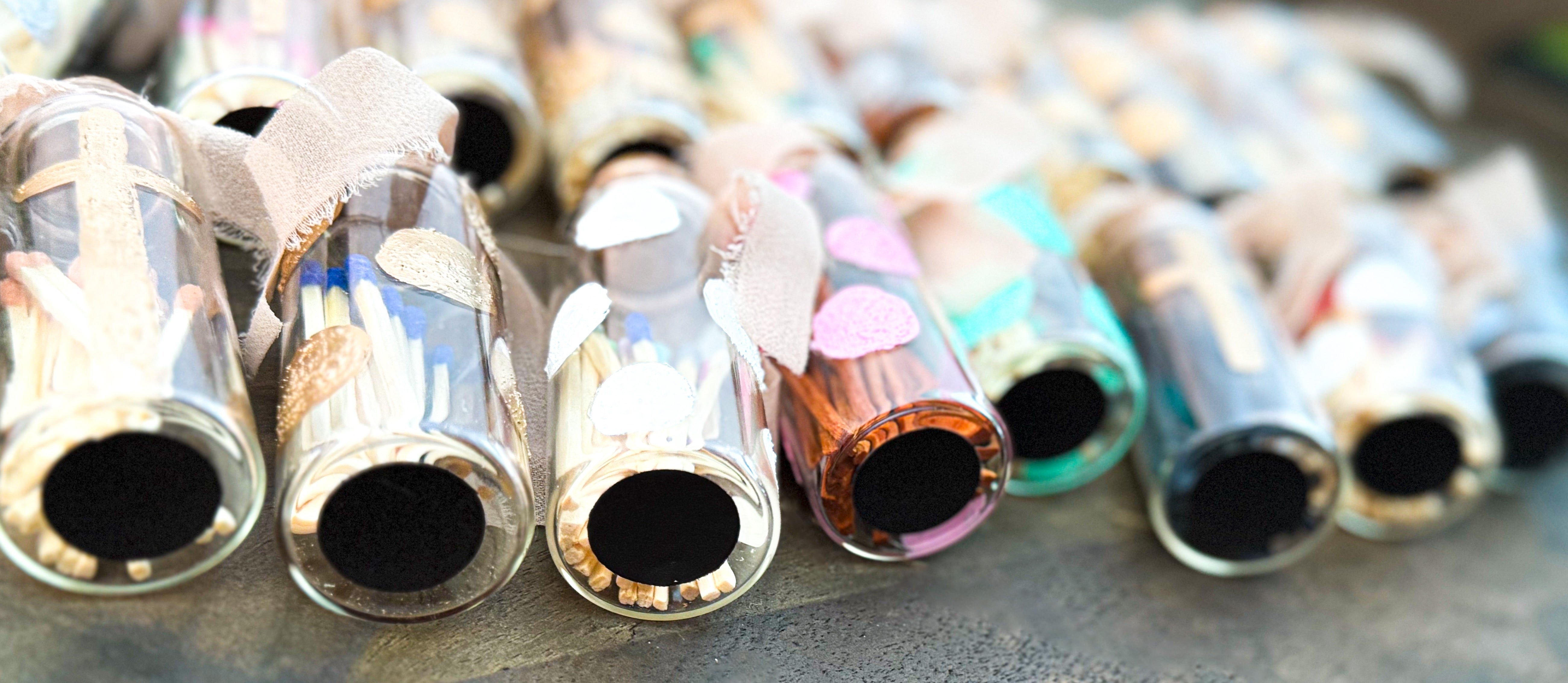 Hand Painted Match Jars