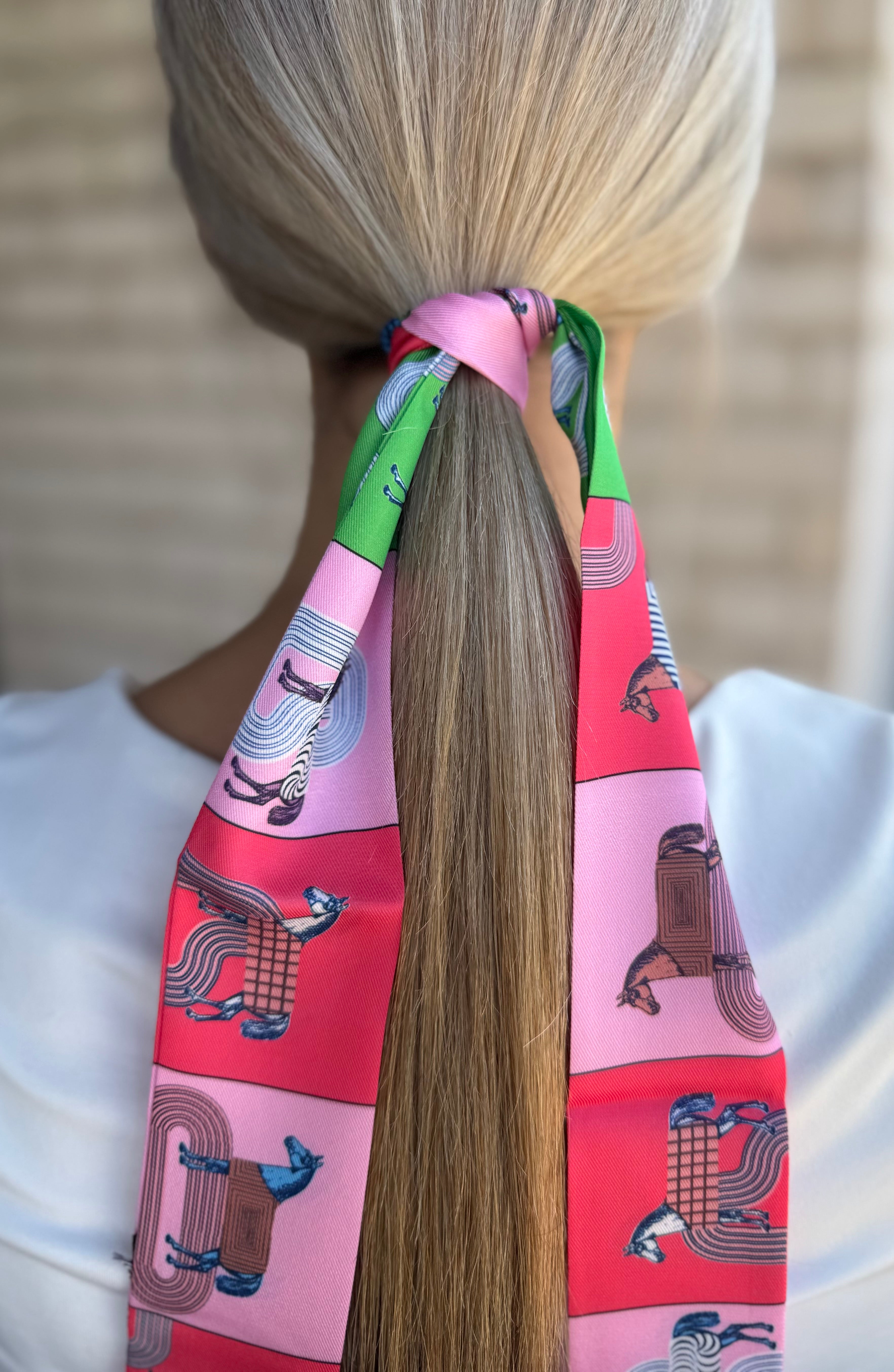 Twilly-Equestrian/Pink and Green Square