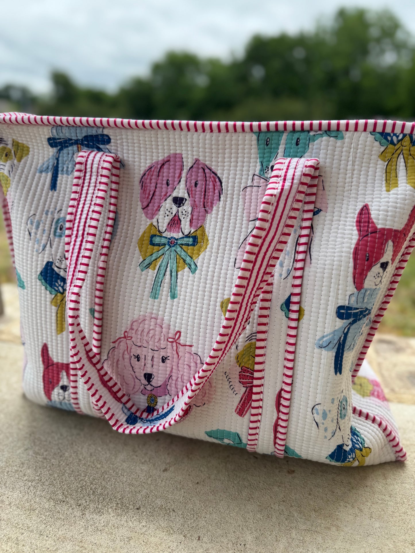 Pups in Bows Tote Bag