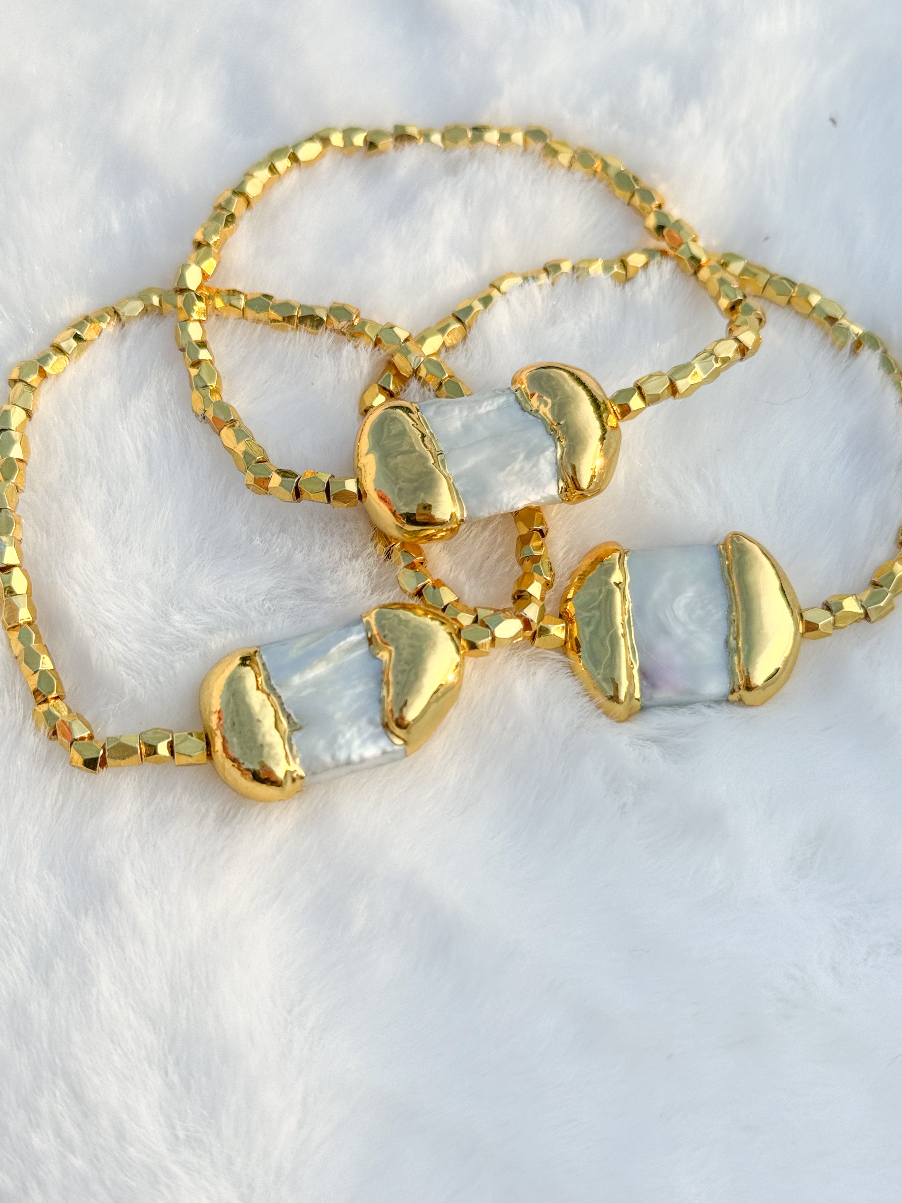 Baroque Square Pearl Stretch Bracelet